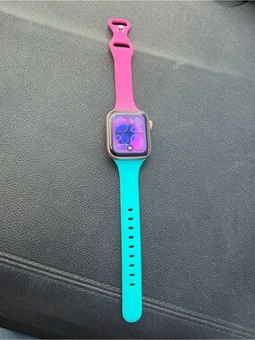 Apple Watch Series 6 GPS + Cellular with Pink and Teal Silicone Sport Band